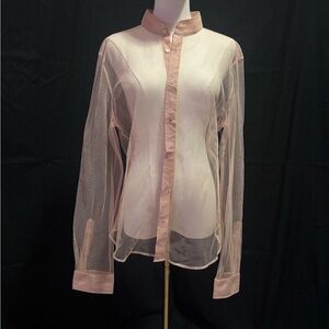 Gucci Sheer Pink Button Down Shirt